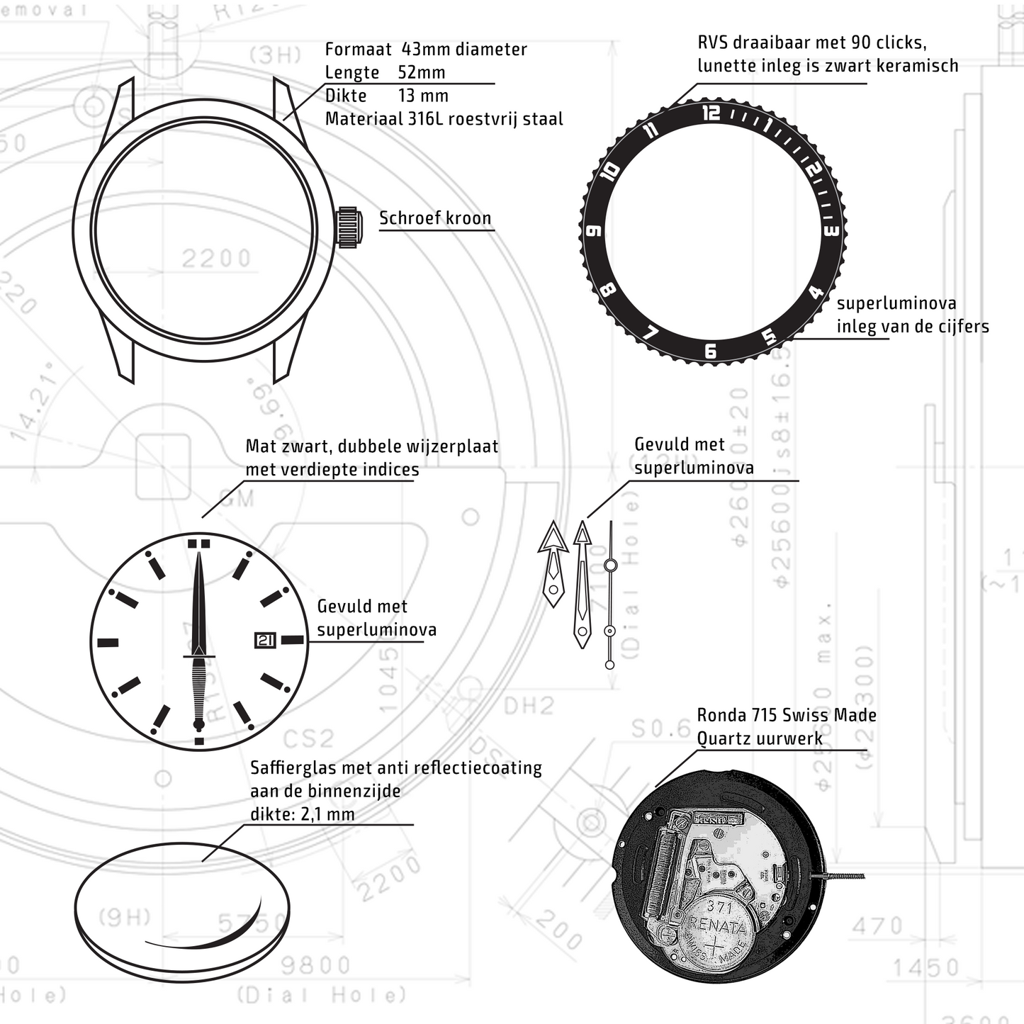 Commando horloge Quartz