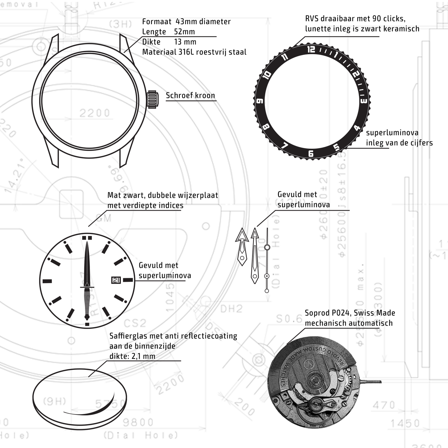 Commando horloge Zwitserse Automaat